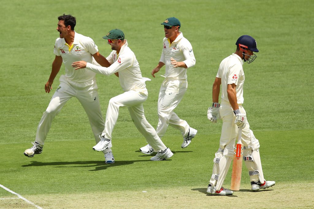 Mitchell Starc gave Alastair Cook very little room to manoeuvre during the first three Tests