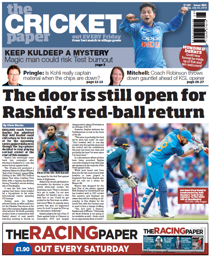 This week's edition of The Cricket Paper...