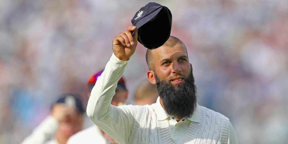Moeen Ali raises his cap to crowd after picking up 10 wickets in the match during England's Test victory over South Africa