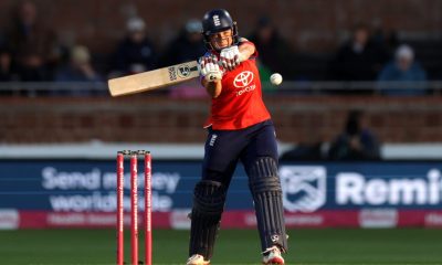 England’s Alice Capsey hits for four