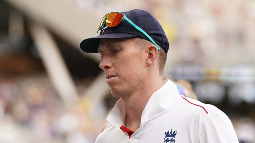 England’s Zak Crawley looks dejected