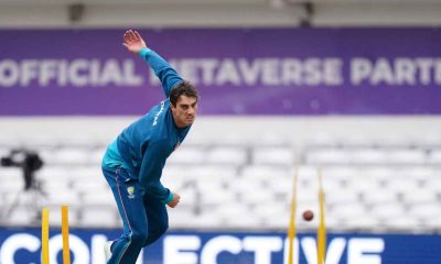 Australia’s Pat Cummins during a nets session