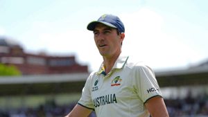 Pat Cummins playing for Australia at Lord's