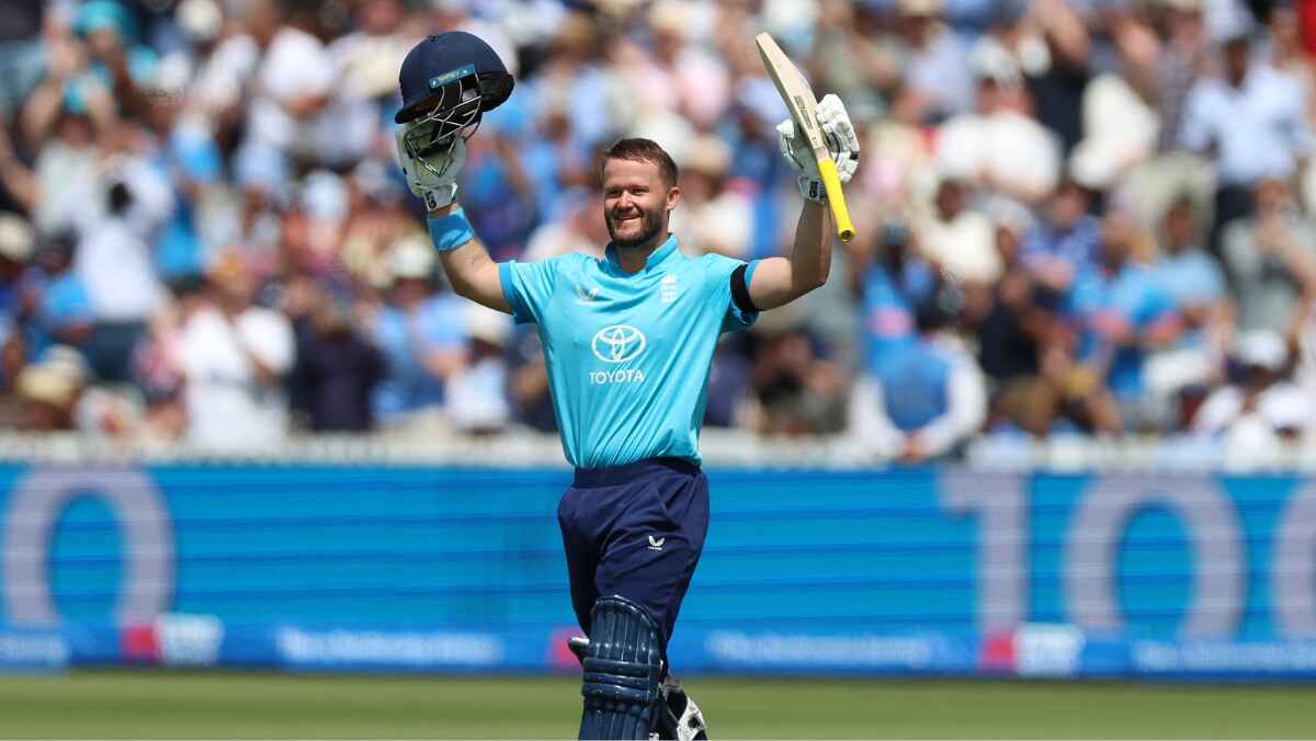 Ben Duckett celebrates