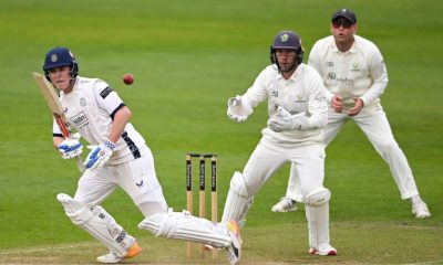 Ben Mayes on his way to his first fifty for Hampshire, against Glamorgan back in May