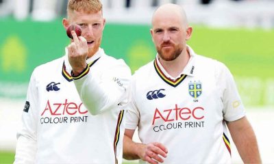 Ben Raine shared the new ball with Ben Stokes against Worcestershire
