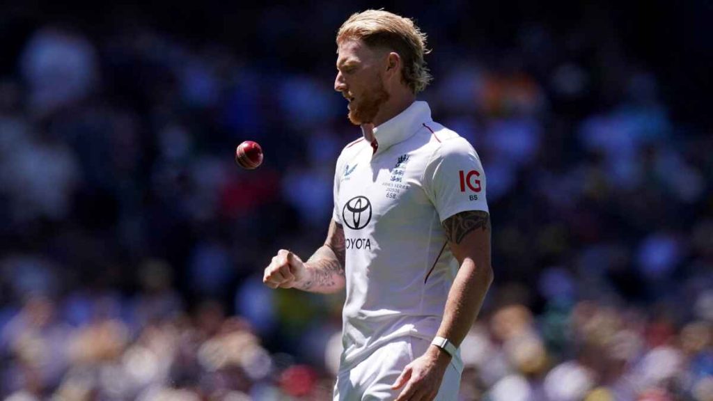 Ben Stokes tosses a ball in the air during the Ashes.