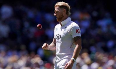 Ben Stokes tosses a ball in the air during the Ashes.