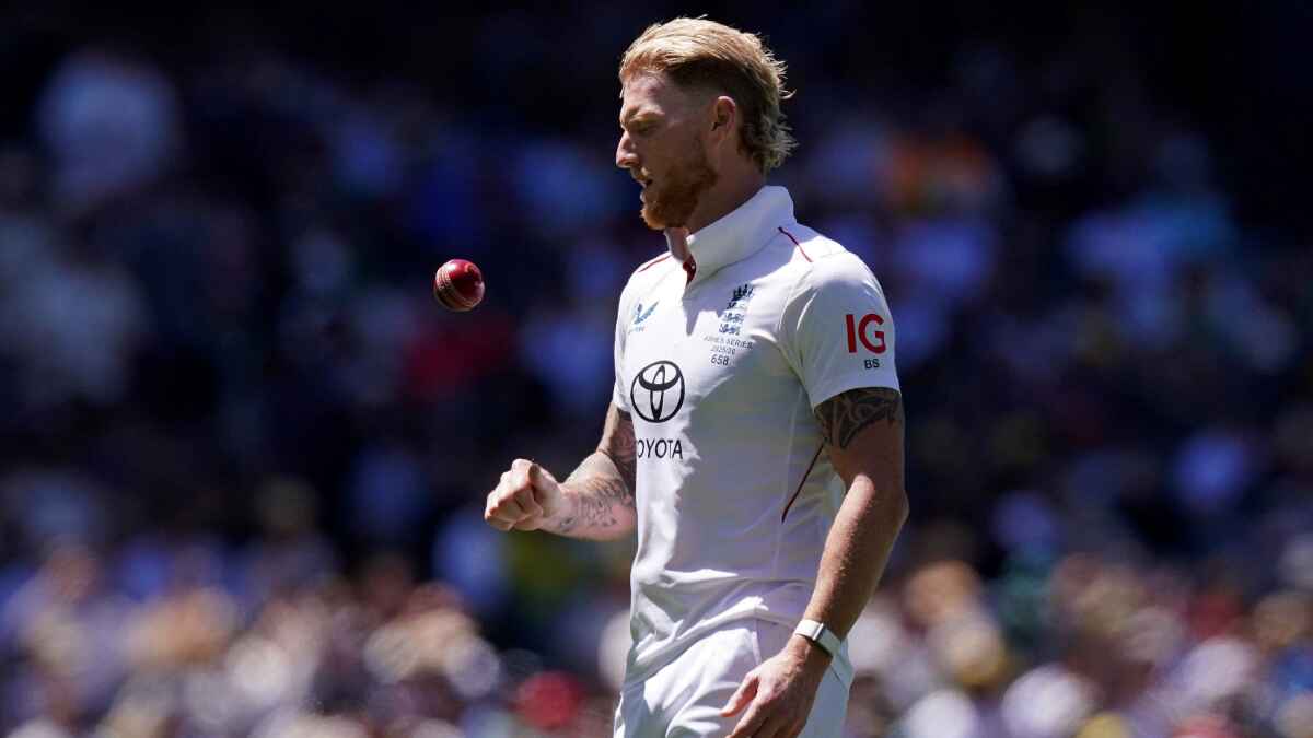 Ben Stokes tosses a ball in the air during the Ashes.