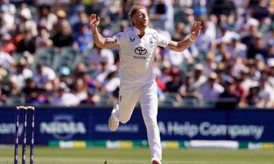 Ben Stokes reacts after bowling during the 2025/26 Ashes.