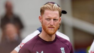 Ben Stokes on the pitch during an England match