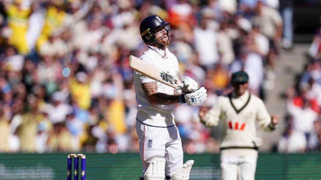 Ben Stokes looks disappointed after being dismissed