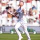Ben Stokes celebrates the wicket of New Zealand’s Tom Latham
