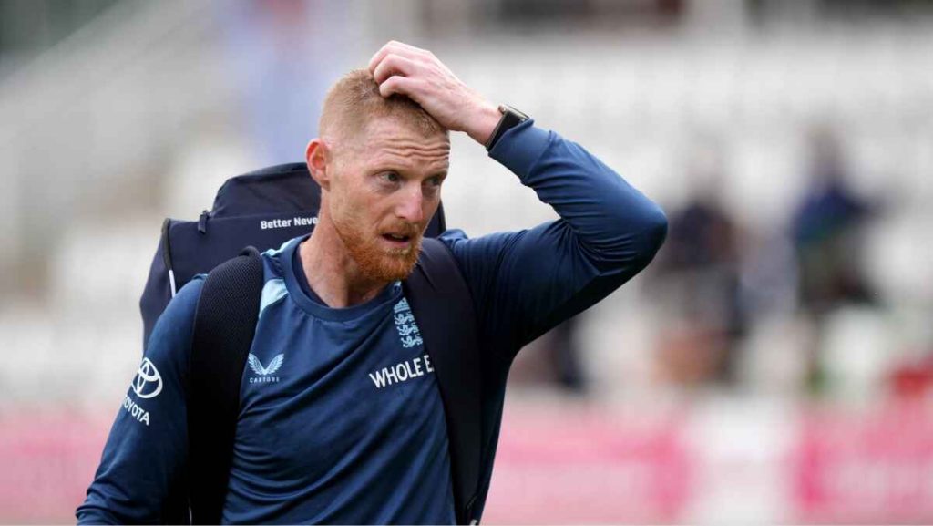England captain Ben Stokes leaves nets with his training kit.