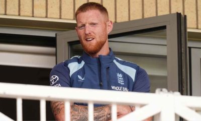 Outgoing captain Ben Stokes watched from the balcony as England’s defeat was confirmed