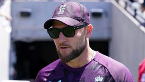 England head coach Brendan McCullum looks dejected