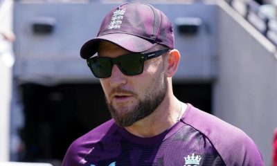 England head coach Brendan McCullum looks dejected