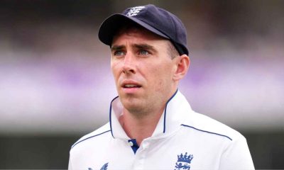 Dan Lawrence fielding for England