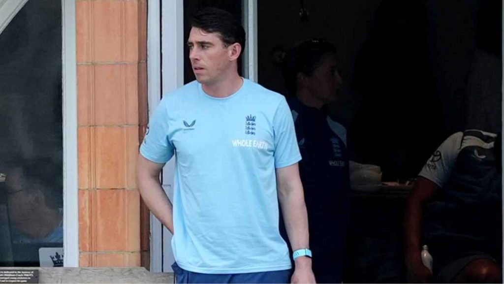 Dan Lawrence was stopped by rain on day three at Lord’s.