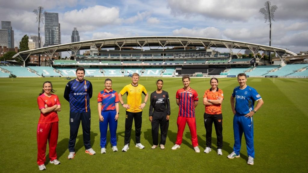 Players in their new kits in The Hundred