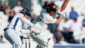 Solid stuff: Dom Sibley anchored Surrey’s innings on day one PICTURE: Getty Images