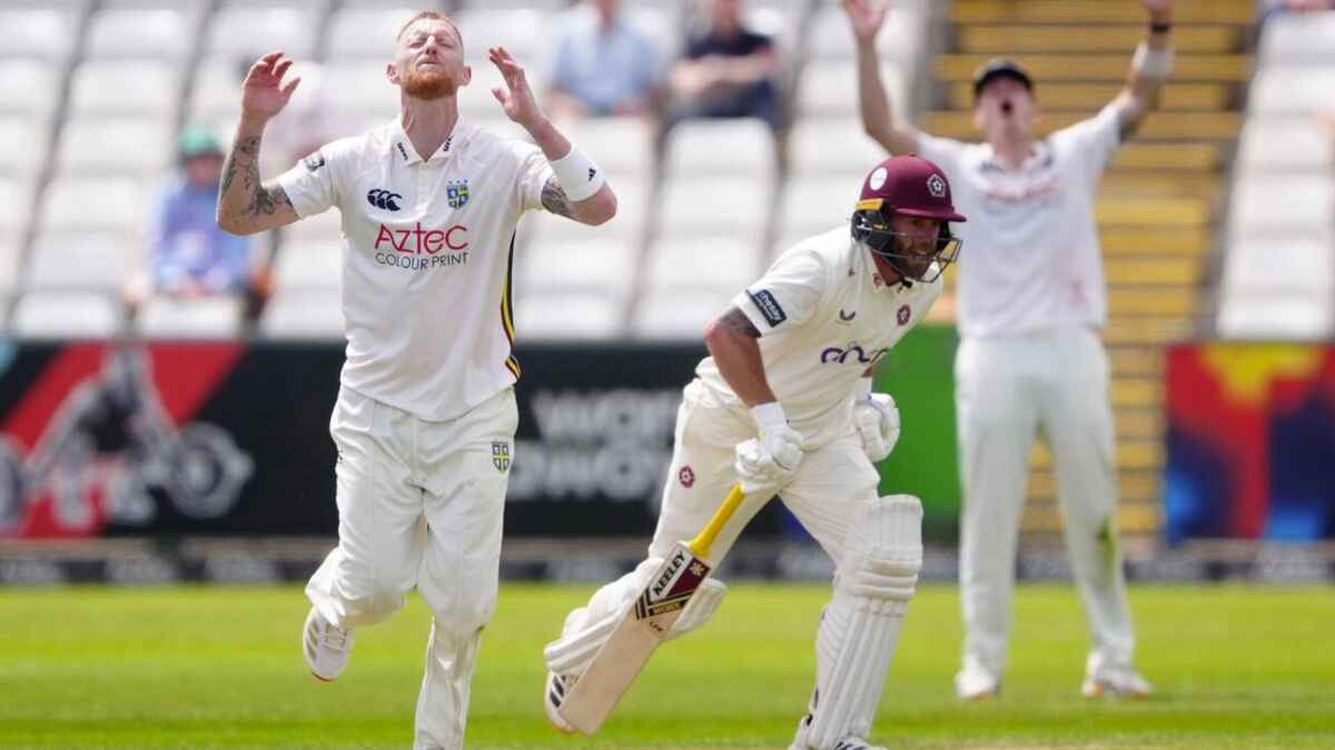 Ben Stokes turned out for Durham in their table top clash with Northamptonshire