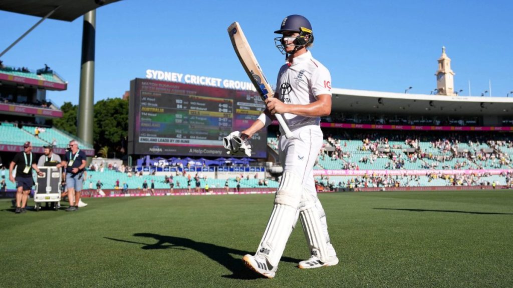 Jacob Bethell walks off the pitch in Sydney