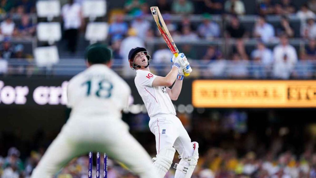 Harry Brook reacts after being dismissed at The Gabba