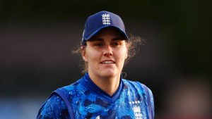 Nat Sciver-Brunt in the field for England