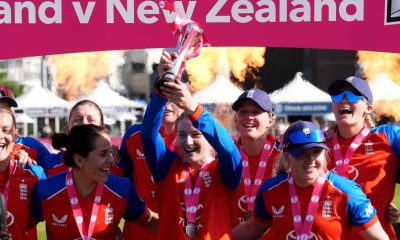 England celebrate their T20 series victory over world champions New Zealand