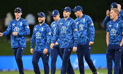 England players walk off the field