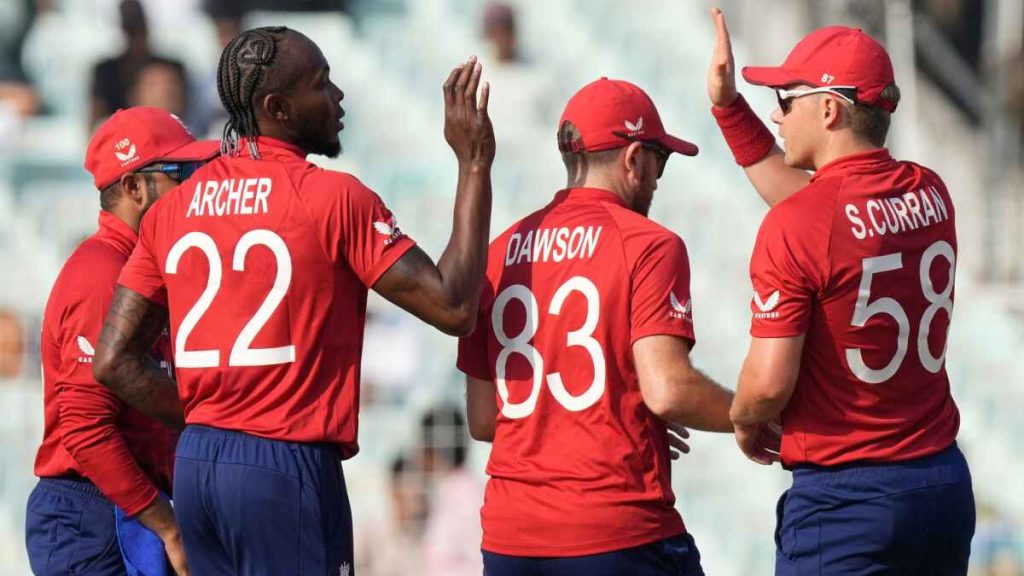 England bowlers celebrate