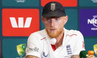 Ben Stokes takes questions after the match