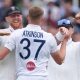 England’s Gus Atkinson, centre, and Ben Stokes, left, celebrate the wicket of New Zealand’s Kyle Jamieson