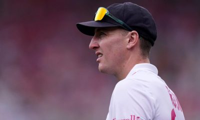 Harry Brook looks on