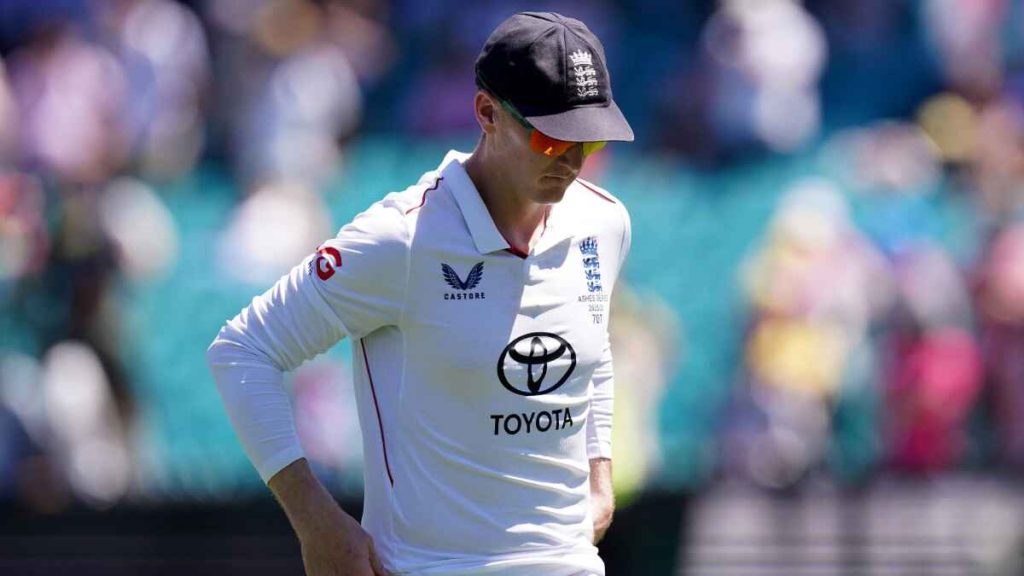 England’s Harry Brook looks dejected on day five of the fifth Ashes Test against Australia in Sydney