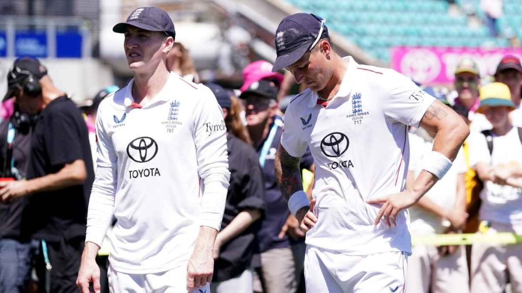 England’s Harry Brook (left) and Brydon Carse (right) reflect on an Ashes series defeat after a five-wicket loss in the final Test in Sydney