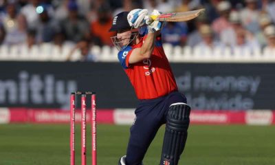 Harry Brook in action for England