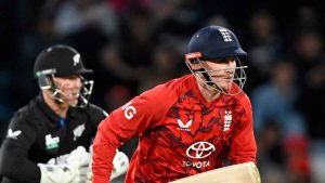 Harry Brook in action against New Zealand