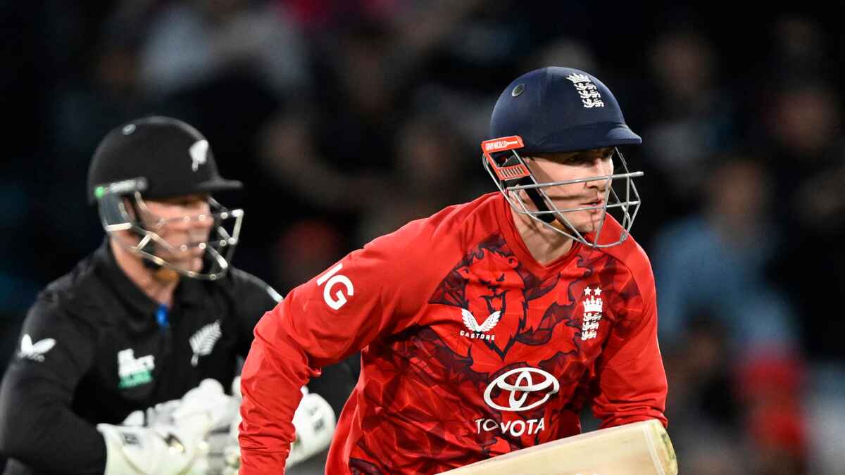 Harry Brook in action against New Zealand