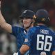 Harry Brook and Joe Root celebrate