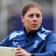 Heather Knight practices in the nets