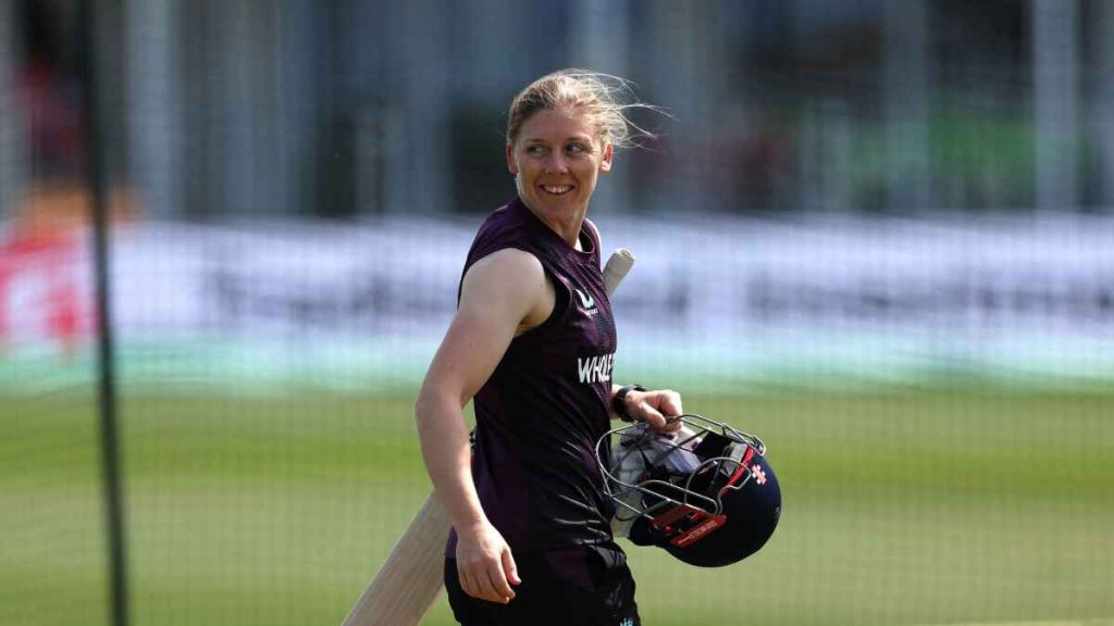 Heather Knight in the nets
