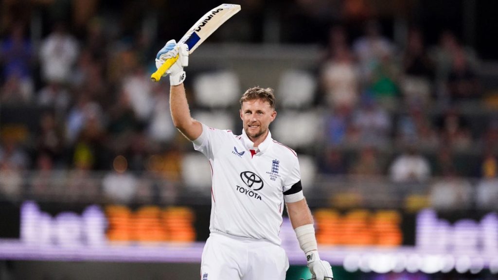 Joe Root celebrates his century in Brisbane