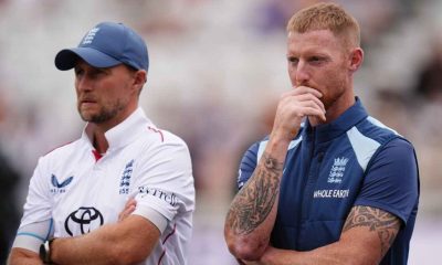 Joe Root and Ben Stokes after an England match