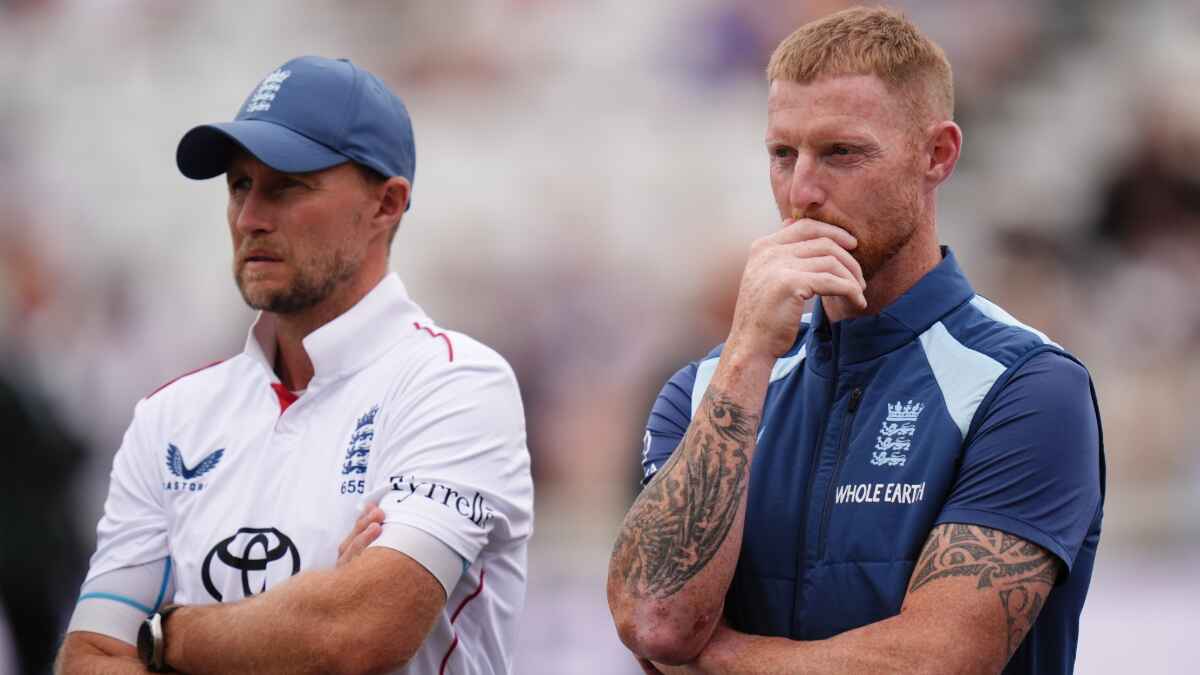Joe Root and Ben Stokes after an England match
