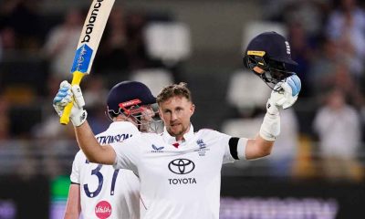 Joe Root celebrates his first Ashes hundred in Australia