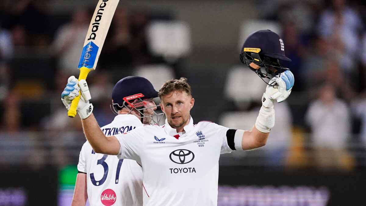 Joe Root celebrates his first Ashes hundred in Australia