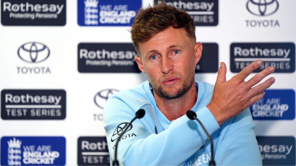 Joe Root speaking during a press conference at Headingley on Tuesday.