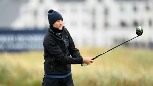 Joe Root takes part in the Alfred Dunhill Links Championship.